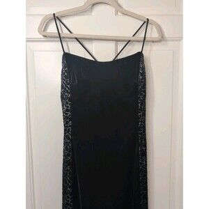 VTG 90s Rimini Shaw Velvet Strap Slip Dress Sz 4 Romantic Goth Prom Formal Gown